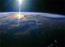 The earth from a spaceship